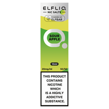 Sour Apple Elfliq Nic Salt by Elfbar - 10ml