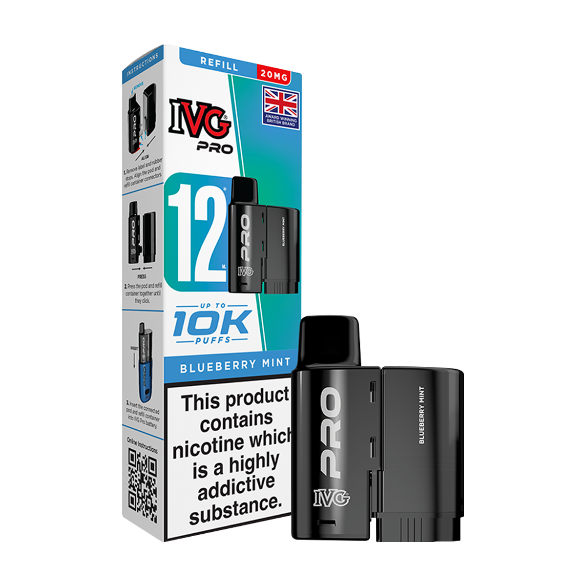 Blueberry Mint IVG Pro 12 Refill Pack