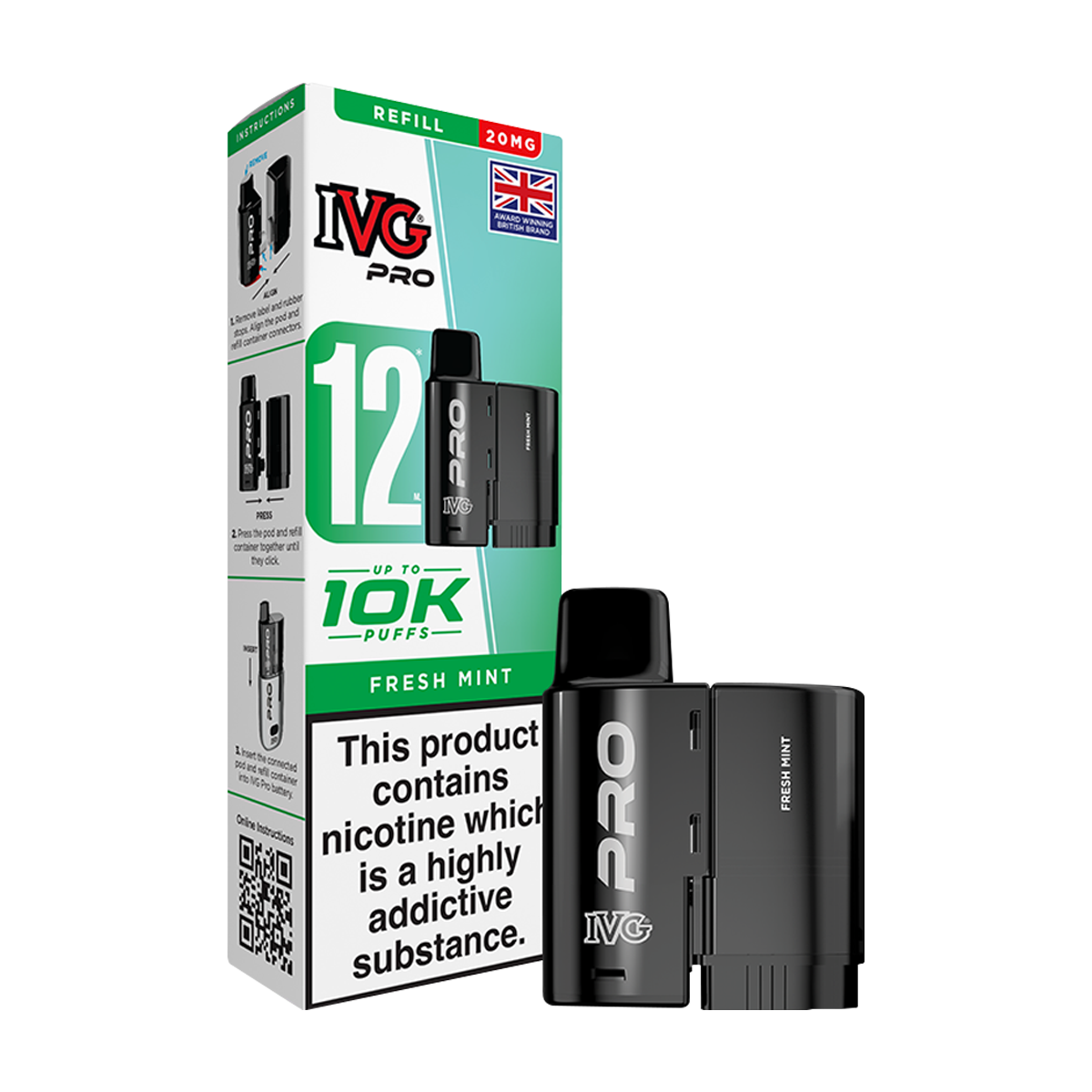 Fresh Mint IVG Pro 12 Refill Pack