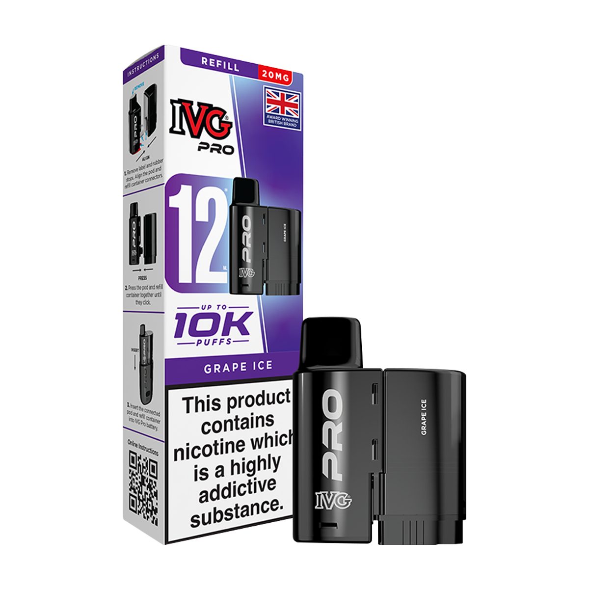 Grape Ice IVG Pro 12 Refill Pack