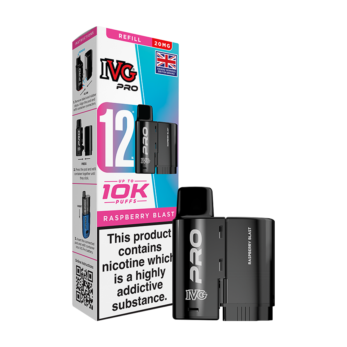 Raspberry Blast IVG Pro 12 Refill Pack