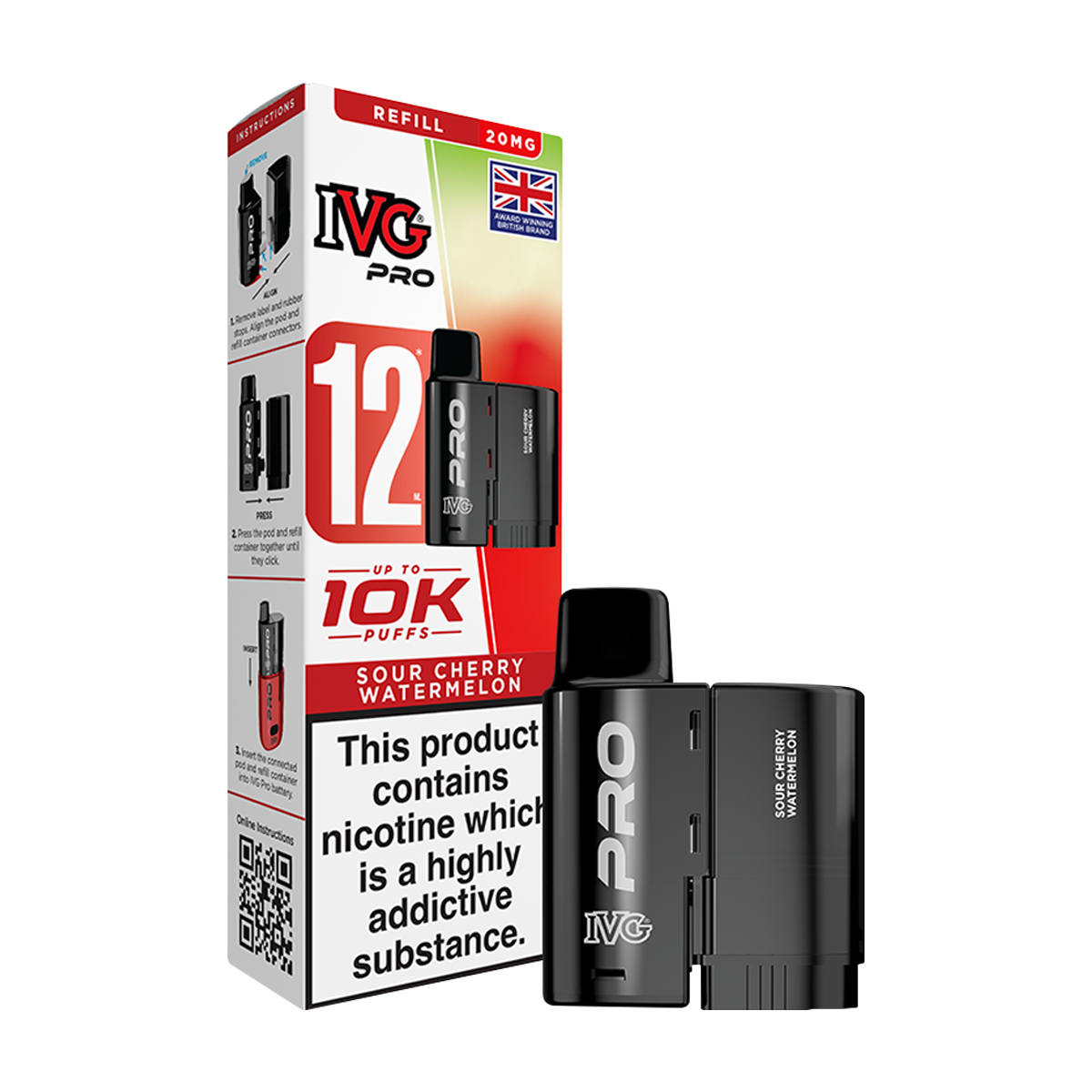 Sour Cherry Watermelon IVG Pro 12 Refill Pack