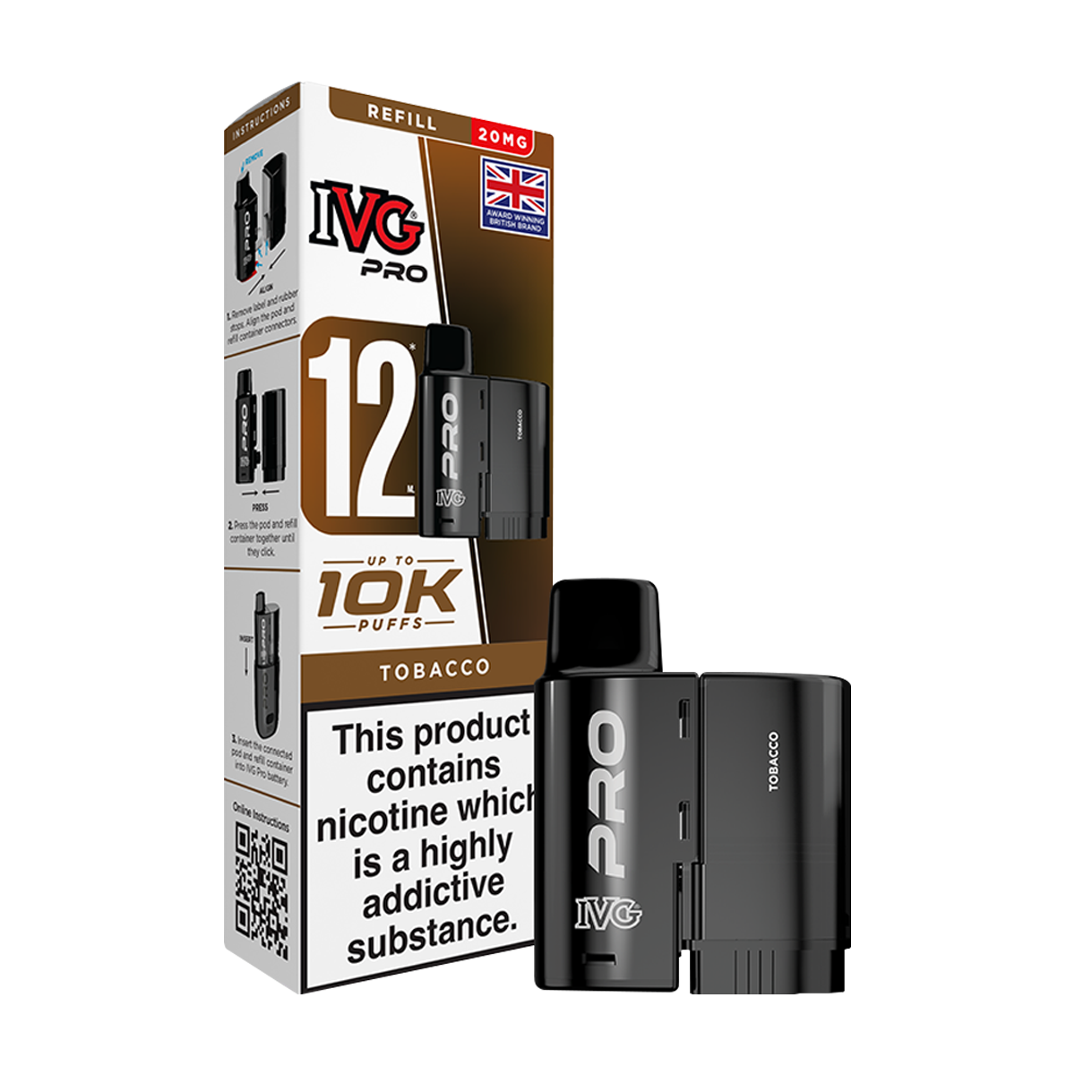 Tobacco IVG Pro 12 Refill Pack
