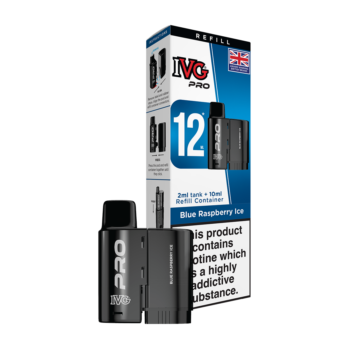 Blue Raspberry Ice IVG Pro 12 Refill Pack