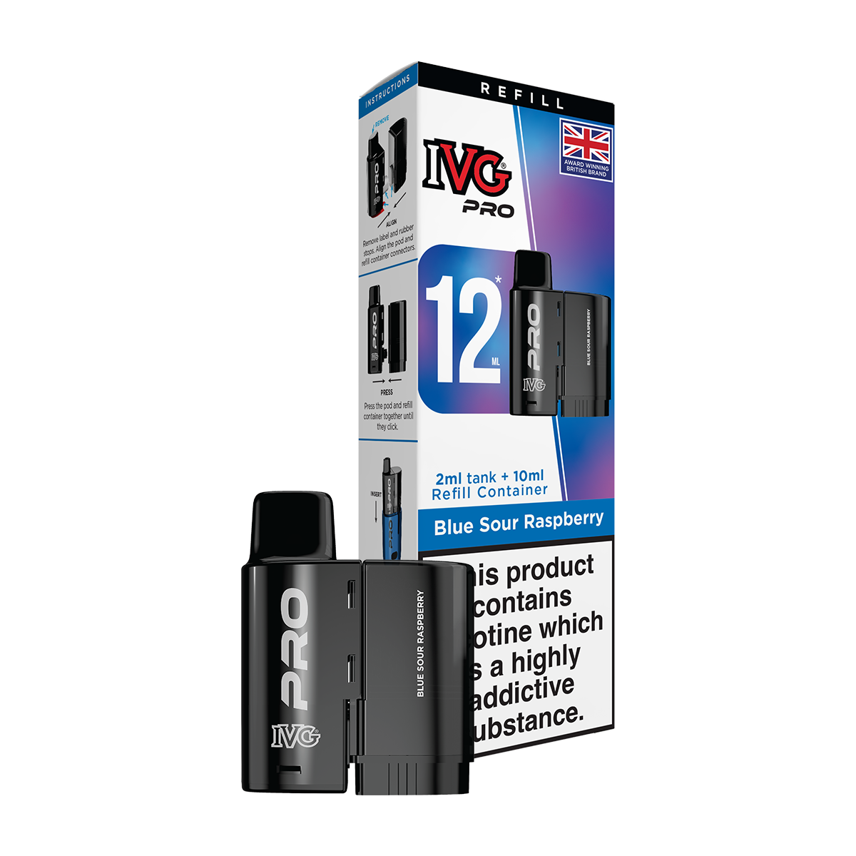 Blue Sour Raspberry IVG Pro 12 Refill Pack