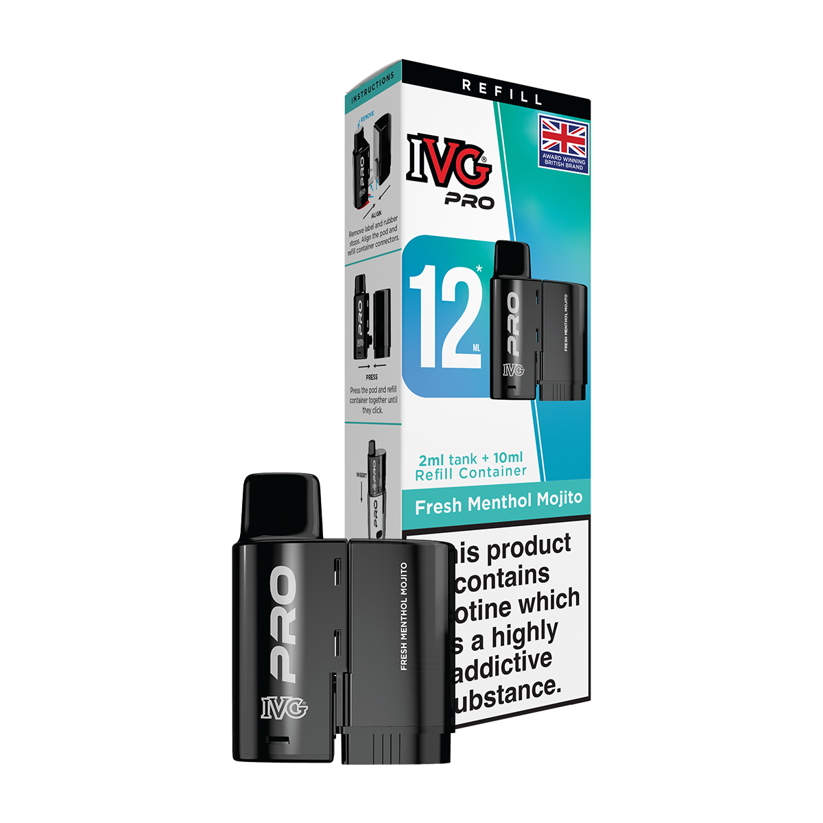 Fresh Menthol Mojito IVG Pro 12 Refill Pack