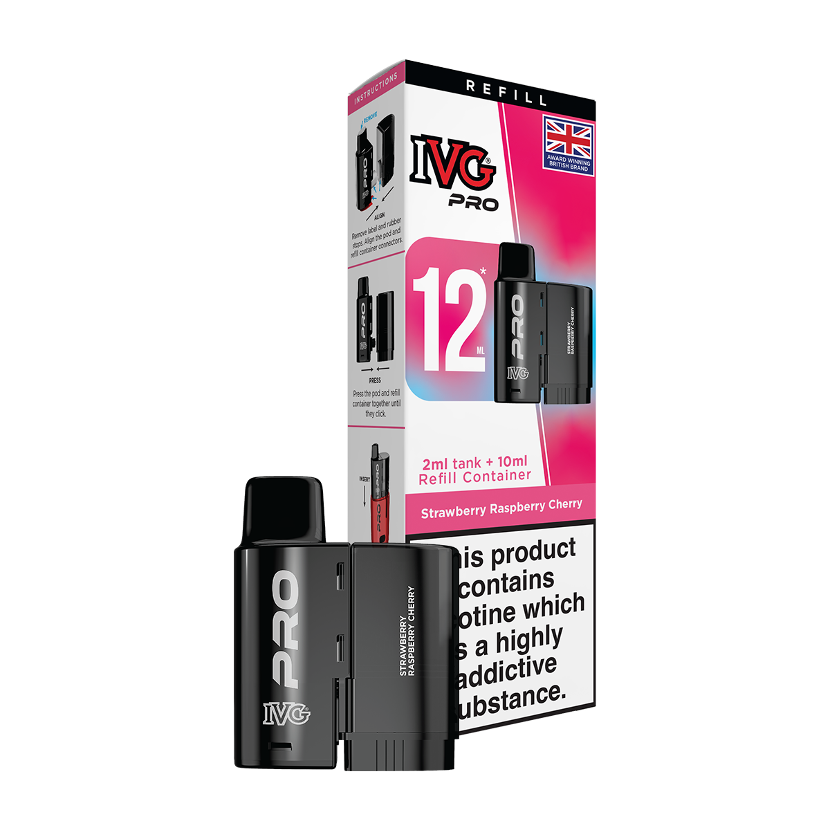 Strawberry Raspberry Cherry IVG Pro 12 Refill Pack