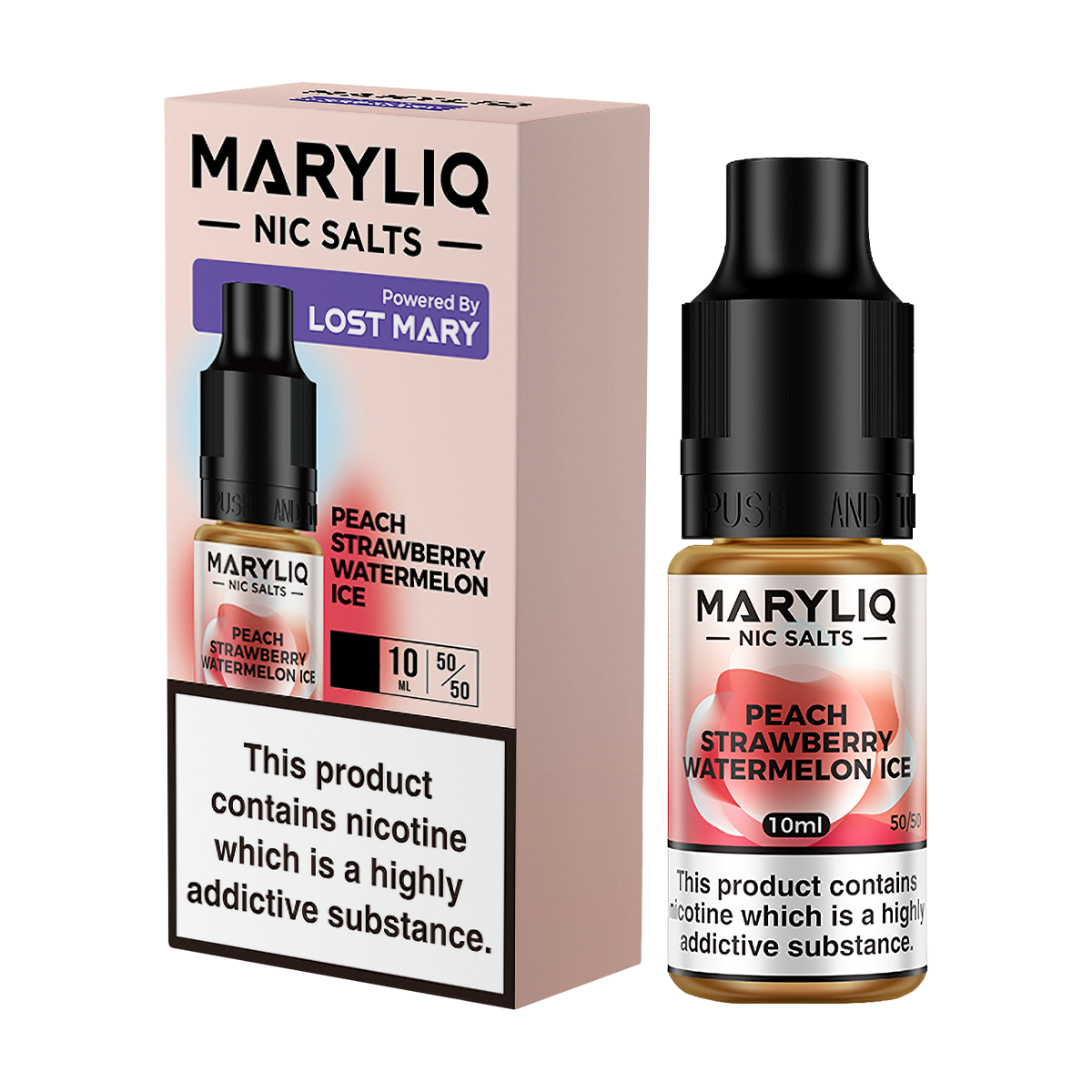 Peach Strawberry Watermelon Ice Maryliq Nic Salt by Lost Mary